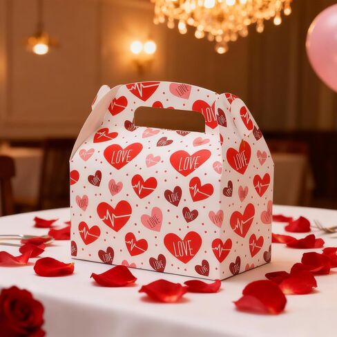 30 عبوة من صناديق هدايا عيد الحب، صناديق حلوى عيد الحب المحمولة مع تصميم ملون على شكل قلب، صندوق بسكويت لديكور عيد الحب وعيد الأم والذكرى السنوية لحفلات الزفاف in Saudi Arabia