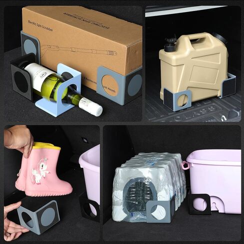 XING WEI Car Accessories Car Trunk Organizer Blocks Christmas Gifts, Works on Carpeted and Plastic Trunks - Set of 2 Modular Stabilizers SUV, Sedan, Truck-(Black) in Saudi Arabia