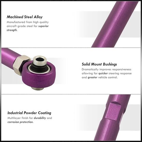 AJP Distributors Rear Suspension Adjustable Steel Control Toe Arms Links Bushing Kit Purple Compatible/Replacement For 3-Series E90 E92 E93 1-Series E82 E88 RWD 2006 2007 2008 2009 2010 2011 2012 2013 in Saudi Arabia