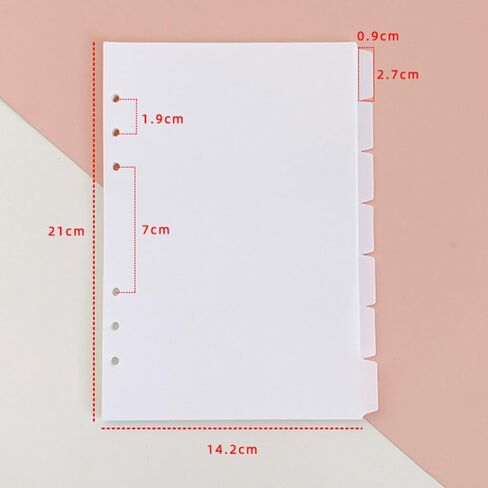 A5 Divider Tabs with Labels – 6-Ring A5 Plastic Page Separators, PVC Material for Organizing, Viewing, and Recording in Saudi Arabia