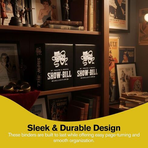 2 Pack of Show Bill Binder for Broadway and Theatre Show-Bills, Comes with 25 Sheet Protectors to Hold and Organize All Your Playbills, D-Ring, Black and Yellow in Saudi Arabia