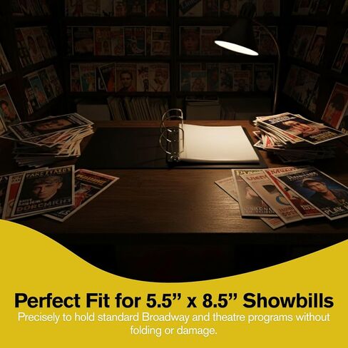 2 Pack of Show Bill Binder for Broadway and Theatre Show-Bills, Comes with 25 Sheet Protectors to Hold and Organize All Your Playbills, D-Ring, Black and Yellow in Saudi Arabia