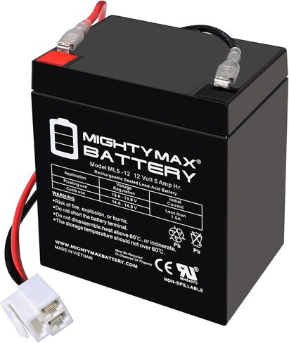 بطارية Mighty Max 12V 5Ah F1 SLA بديلة متوافقة مع Razor Drift Crazy Cart - 25143499 in Kuwait