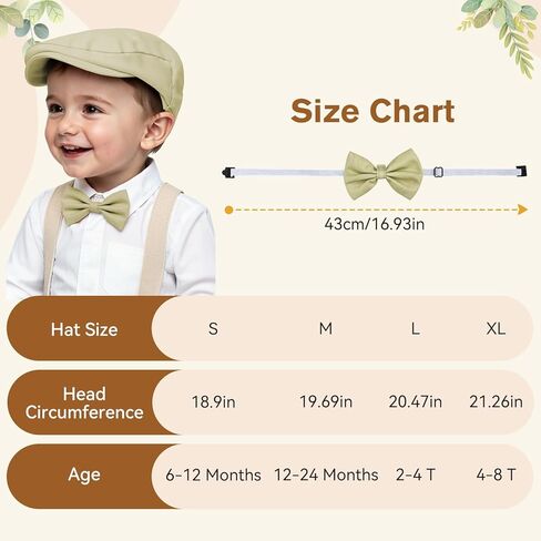 Boy Hat Newsboy Cap 2pcs Vintage Drivers Cap with Adjustable Bow Tie Infant Beret Flat Hat in Saudi Arabia