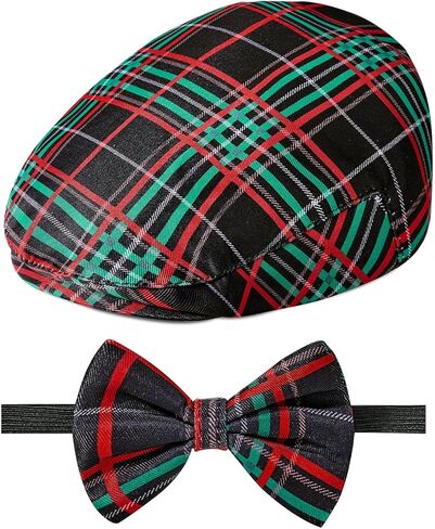 Boy Hat Newsboy Cap 2pcs Vintage Drivers Cap with Adjustable Bow Tie Infant Beret Flat Hat in Saudi Arabia