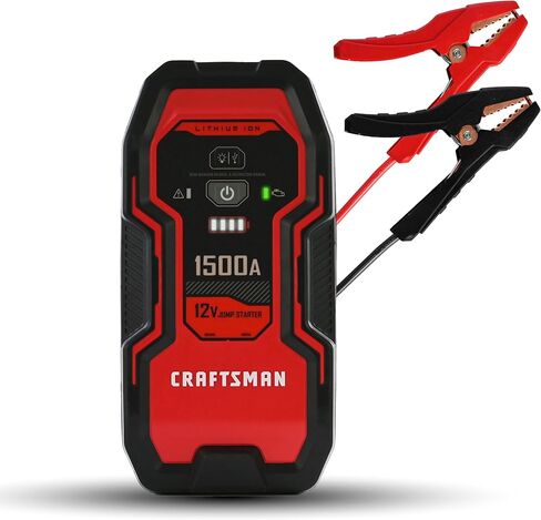 CRAFTSMAN CMXCESM263 1000A 12V Lithium Jump Starter - طاقة USB محمولة - ما يصل إلى 25 قفزة لكل شحنة - ضوء منطقة LED - يبدأ ما يصل إلى 6.0 لتر من الغاز ومحركات الديزل 3.0 لتر in Kuwait