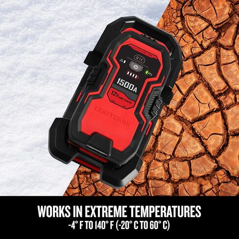 CRAFTSMAN CMXCESM263 1000A 12V Lithium Jump Starter - طاقة USB محمولة - ما يصل إلى 25 قفزة لكل شحنة - ضوء منطقة LED - يبدأ ما يصل إلى 6.0 لتر من الغاز ومحركات الديزل 3.0 لتر in Kuwait