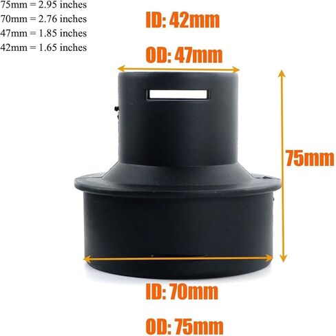 Qikaide 42mm to 75mm Reducer Duct Connector for Parking Heaters Secure Fit with Locking Tabs for Air Heater Vent Hose Adaptation in Saudi Arabia