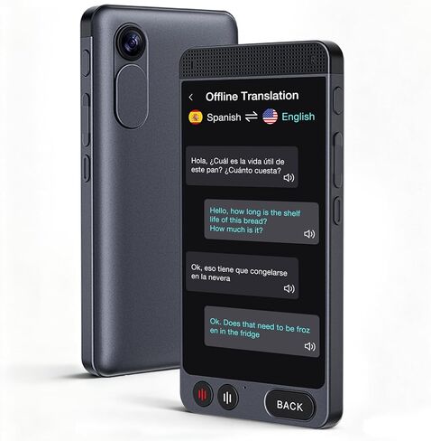 جهاز مترجم اللغة، ترجمة مكالمات الفيديو مع ترجمة في الوقت الفعلي، أكثر من 148 لغة ودردشة GPT AI، 19 لغة غير متصلة بالإنترنت لا حاجة إلى شبكة WiFi، شاشة لمس عالية الدقة مقاس 4 بوصات للأعمال والسفر in Kuwait