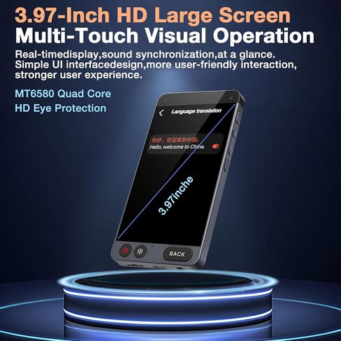 جهاز مترجم اللغة، ترجمة مكالمات الفيديو مع ترجمة في الوقت الفعلي، أكثر من 148 لغة ودردشة GPT AI، 19 لغة غير متصلة بالإنترنت لا حاجة إلى شبكة WiFi، شاشة لمس عالية الدقة مقاس 4 بوصات للأعمال والسفر in Kuwait