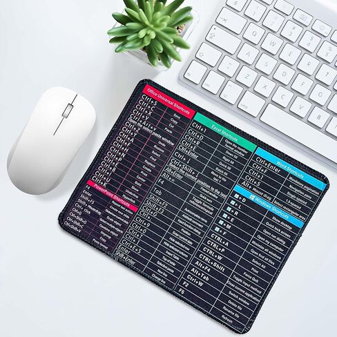 Excel Shortcut Key Desk pad, Square Anti Slip Mouse pad, Giant Desktop Office Essential in Saudi Arabia
