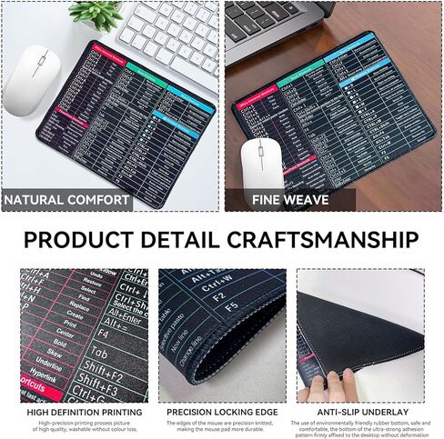 Excel Shortcut Key Desk pad, Square Anti Slip Mouse pad, Giant Desktop Office Essential in Saudi Arabia