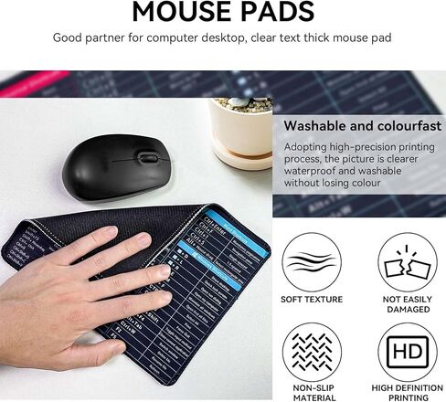 Excel Shortcut Key Desk pad, Square Anti Slip Mouse pad, Giant Desktop Office Essential in Saudi Arabia