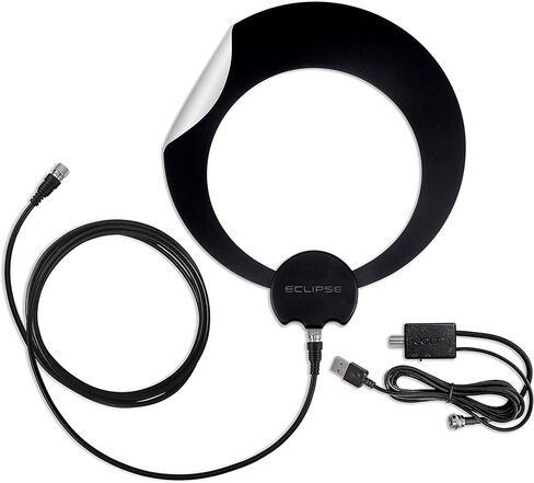 هوائيات Direct ClearStream Eclipse 2 هوائي تلفزيون داخلي مضخم UHF، قابل للعكس، نطاق يزيد عن 60 ميلًا - مع كابل بطول 12 قدمًا، ومضخم صوت Jolt Switch in Saudi Arabia