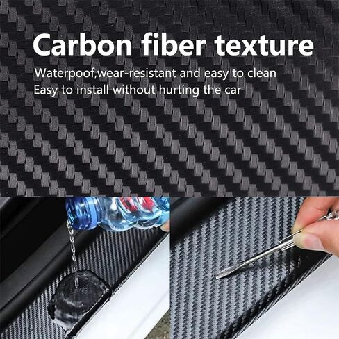 3-Meter3D Carbon Fiber Sticker Car Threshold Protective Film Anti Scratch Waterproof Matte Black Nano Sticker for Car Body (7cm) in Saudi Arabia