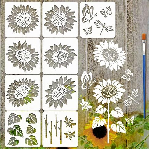 6 قطع من FINGERINSPIRE استنسل رسم الوجه على مدار الساعة مع فرشاة مقاس 11.8 × 11.8 بوصة أرقام رومانية على مدار الساعة استنسل على شكل ساعة استنسل قالب رسم استنسل للرسم على جدار قماش ورقي من القماش الخشبي in Saudi Arabia