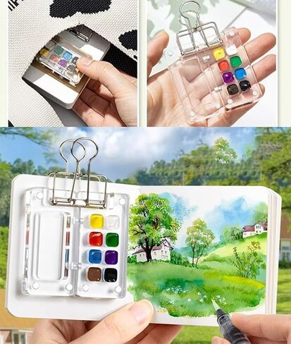 Portable Sketchbook Palette,Mini Travel Paint Palette with Clips in Saudi Arabia