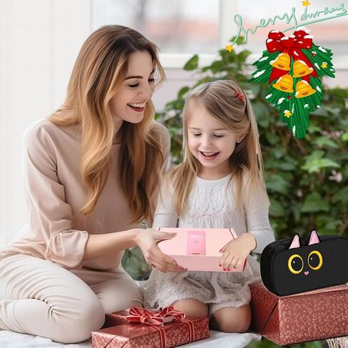 حقيبة أقلام رصاص ذات سعة كبيرة مع تصميم مطرز على شكل حيوان، حقيبة أقلام رصاص محمولة، حقيبة أدوات مدرسية بسيطة للأطفال والمراهقين، هدية للطلاب للفتيات (قطة سوداء) in Kuwait