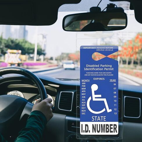 2 Packs Handicap Placard Holder, Durable Hanging Sleeve for Parking Permit Display, Ultra Transparent Protective Cover with Large Hanger for Auto Mirror Use in Saudi Arabia