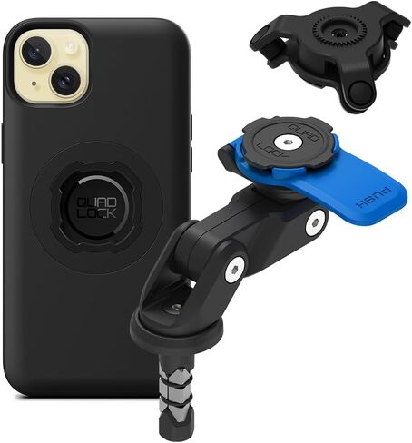 Quad Lock Fork Stem Motorcycle Phone Mount (V2) with MAG Phone Case and Vibration Dampener for iPhone 16 Pro Max in Saudi Arabia