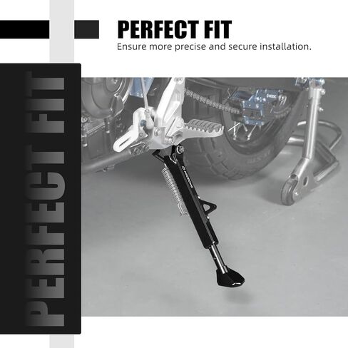 NICECNC Motorcycle Lateral Support Side Support Bracket Kickstand Compatible with Yamaha Tenere 700 /XTZ700 2019-2024, Tenere 700 Rally Edition 2020-2024, Aluminum, Adjustable, CNC-machined, Black in Saudi Arabia