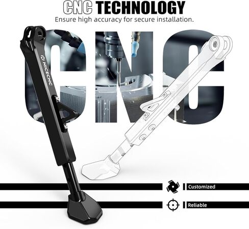 NICECNC Motorcycle Lateral Support Side Support Bracket Kickstand Compatible with Yamaha Tenere 700 /XTZ700 2019-2024, Tenere 700 Rally Edition 2020-2024, Aluminum, Adjustable, CNC-machined, Black in Saudi Arabia