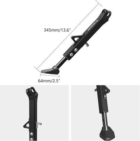 NICECNC Motorcycle Lateral Support Side Support Bracket Kickstand Compatible with Yamaha Tenere 700 /XTZ700 2019-2024, Tenere 700 Rally Edition 2020-2024, Aluminum, Adjustable, CNC-machined, Black in Saudi Arabia