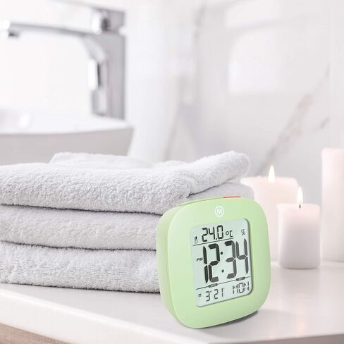 MARATHON Compact Alarm Clock with Temperature & Date, French Blue - Large, Easy to Read Display with Backlight - Easy to Set Up & Use - Two AAA Batteries Included in Kuwait