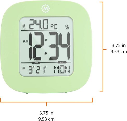MARATHON Compact Alarm Clock with Temperature & Date, French Blue - Large, Easy to Read Display with Backlight - Easy to Set Up & Use - Two AAA Batteries Included in Kuwait