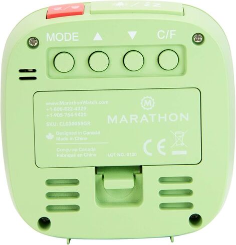 MARATHON Compact Alarm Clock with Temperature & Date, French Blue - Large, Easy to Read Display with Backlight - Easy to Set Up & Use - Two AAA Batteries Included in Kuwait