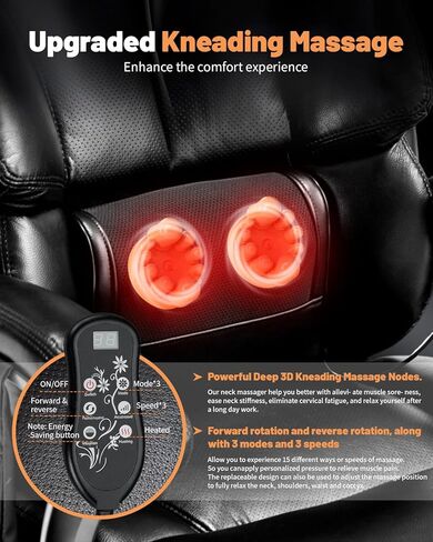 كرسي مكتب للتدليك 800 رطل مع مسند للقدمين وحرارة اهتزاز 8 نقاط للأشخاص الثقيلين، كراسي مكتب تنفيذية كبيرة وطويلة مريحة للاستخدام الإداري في المكاتب المنزلية (بني (ترقية العجلة)) in Kuwait