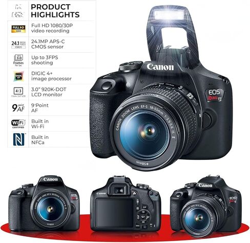 EOS Rebel T7 18-55mm f/3.5-5.6 is II Kit (Renewed) in Saudi Arabia