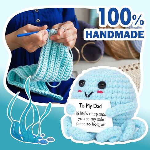 RovyFota Cute Crochet Animal,Teacher Appreciation,Sister Birthday Gifts,Positive Crochet Animals-Thank You Gifts for Women (Positive Octopus) in Kuwait