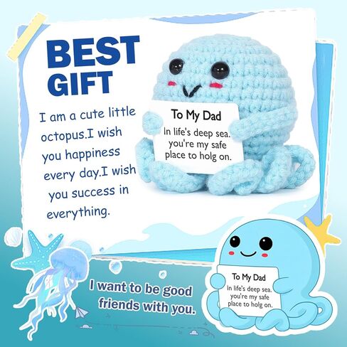 RovyFota Cute Crochet Animal,Teacher Appreciation,Sister Birthday Gifts,Positive Crochet Animals-Thank You Gifts for Women (Positive Octopus) in Kuwait