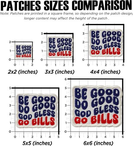 Be Good Do Good God Bless Go Bills Patch مشجعي رياضة كرة القدم 3 بوصات خياطة/كي على رقعة مطرزة للقبعات والحقائب وحقائب الظهر والقبعة والسترات والزي الموحد DIY من PVC هدايا لها 3 بوصات in Kuwait