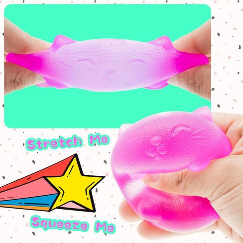 Stress Cat Toy, Stretch and Squeeze Stress, Cute Cat Toy for Anxiety Relief, Birthday, Christmas, Office, Stocking Stuffer Gift, Toy Cat for Pulling in Saudi Arabia