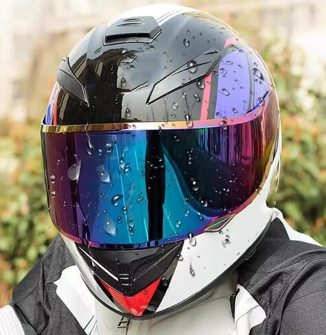 Motorcycle Helmet Face Shield for HJC RPHA 1N,Tinted Anti-Scratch Visor Replacement, Style Protection Lens, Multi‑Colour Options Helmet Accessories,D Silverplating in Kuwait