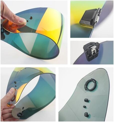 Motorcycle Helmet Face Shield for HJC RPHA 1N,Tinted Anti-Scratch Visor Replacement, Style Protection Lens, Multi‑Colour Options Helmet Accessories,D Silverplating in Kuwait