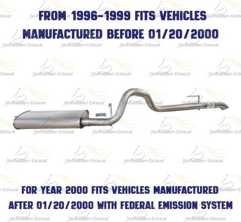 Exhaust Kit Muffler & Tail Pipe Compatible for 1996-2000 Jeep Cherokee 4.0L | Stainless Steel | Northeastern Exhaust | Free Clamps and Hanger Included | Direct Fit | Automotive Replacement Part in Saudi Arabia