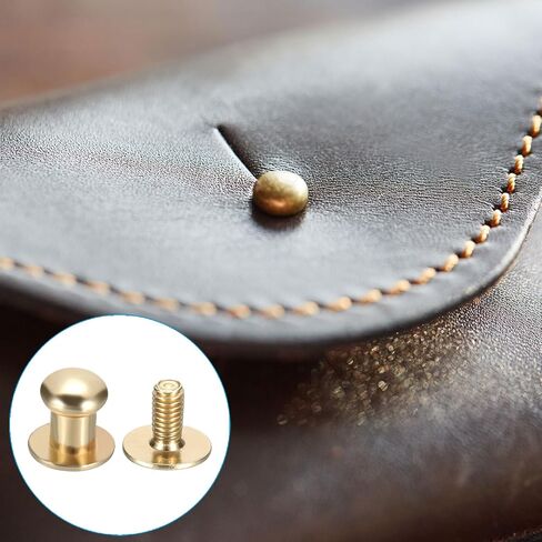 8x7.5x6mm Spikes for Clothes, 30 Set Metal Button Spikes with Punch & Screwdriver Screw Kit Flat Head Rivets Screw DIY Leather Barrel Studs Hardware Trim Craft, Light Gold in Saudi Arabia