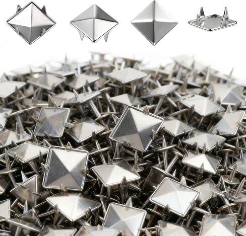 10mm Pyramid Studs for Clothing 1000pieces - Four-jaw Square Spikes for Crafts Punk Metal Spike Studs for Leather Jacket Bag Dog Collar in Kuwait