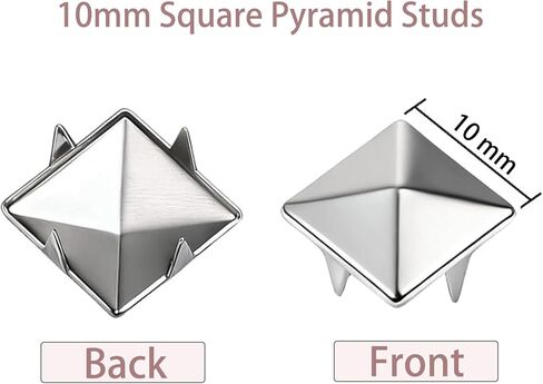 10mm Pyramid Studs for Clothing 1000pieces - Four-jaw Square Spikes for Crafts Punk Metal Spike Studs for Leather Jacket Bag Dog Collar in Kuwait
