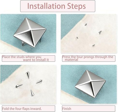 10mm Pyramid Studs for Clothing 1000pieces - Four-jaw Square Spikes for Crafts Punk Metal Spike Studs for Leather Jacket Bag Dog Collar in Kuwait