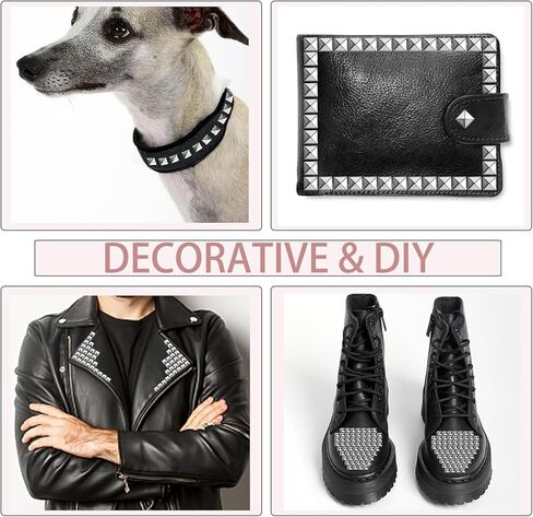 10mm Pyramid Studs for Clothing 1000pieces - Four-jaw Square Spikes for Crafts Punk Metal Spike Studs for Leather Jacket Bag Dog Collar in Kuwait