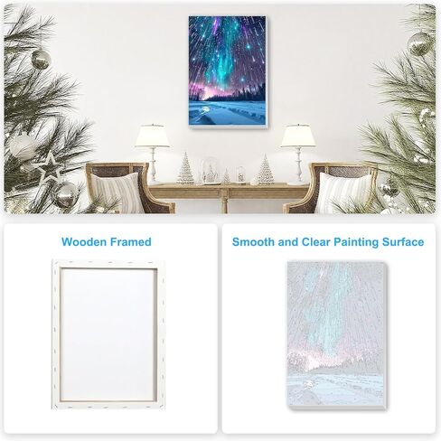 SENQAO Christmas Paint by Numbers for Adults Beginners Framed, Wolf Adults' Paint-by-Number Kits, Adult Paint by Number Kits on Canvas, Acrylic Number Painting for Home Decor, 8x12inch in Saudi Arabia