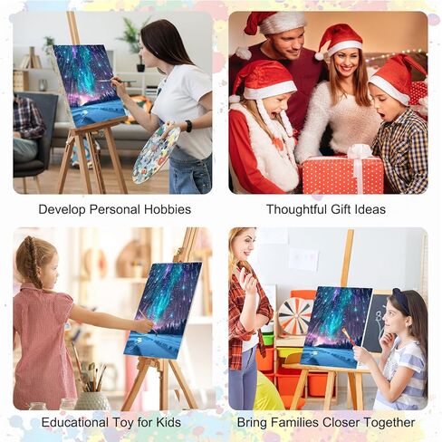 SENQAO Christmas Paint by Numbers for Adults Beginners Framed, Wolf Adults' Paint-by-Number Kits, Adult Paint by Number Kits on Canvas, Acrylic Number Painting for Home Decor, 8x12inch in Saudi Arabia