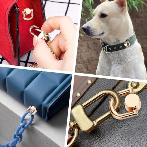 8 PCS D Rings for Purse, Brass D Ring Studs Rivets Purse Strap Hardware with Punch Tool - 360 Rotatable Crossbody Conversion Kit for Leather Handbag Belt DIY Craft Hardware Accessories (Gold) in Saudi Arabia