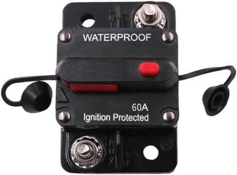 60 Amp Circuit Breaker, 12-48V Waterproof Battery Disconnect for Boat Motor, Battery Solar System Inline Fuse Inverter Manual Reset Switch for Trolling Motor Battery Box/Car Audio/RV in Saudi Arabia