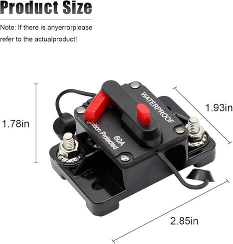 60 Amp Circuit Breaker, 12-48V Waterproof Battery Disconnect for Boat Motor, Battery Solar System Inline Fuse Inverter Manual Reset Switch for Trolling Motor Battery Box/Car Audio/RV in Saudi Arabia