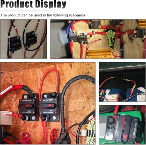 60 Amp Circuit Breaker, 12-48V Waterproof Battery Disconnect for Boat Motor, Battery Solar System Inline Fuse Inverter Manual Reset Switch for Trolling Motor Battery Box/Car Audio/RV in Saudi Arabia